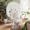 Bali & Pari Ediva Modern Bohemian White Natural Rattan Peacock Accent Chair 238-13392-ZORO - alternate 2